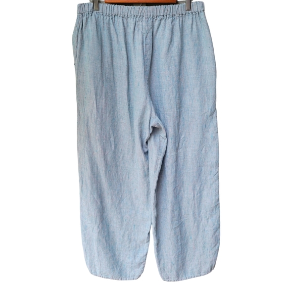 Flax 100% Linen Striped Wide Leg Pants Size M - Picture 2 of 15